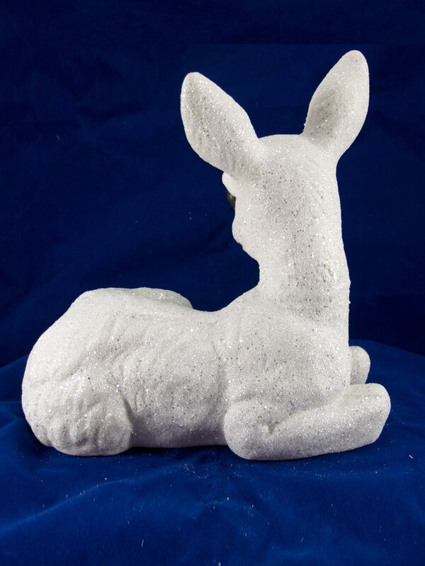Sitting Glittered Baby Deer Ornament - 24cm