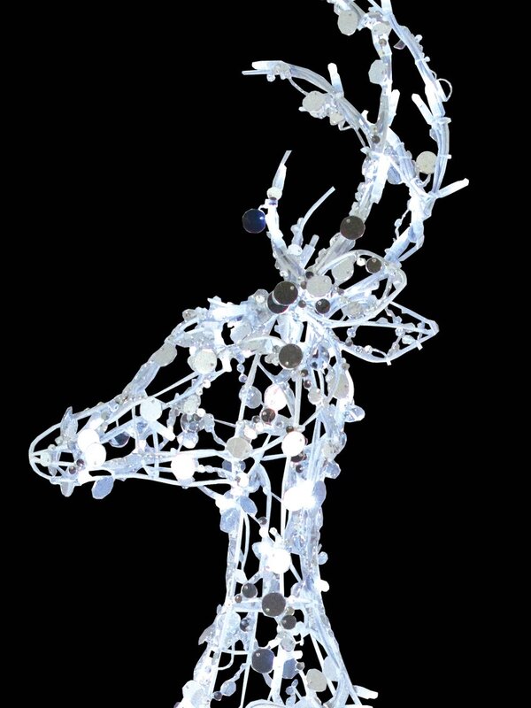 Sitting LED Reindeer With Reflective Sequins Light Display - 1m — image 2