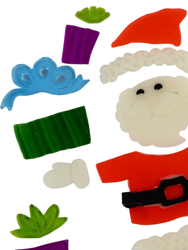 Skating Santa & Presents Gel Christmas Window Cling Decoration - 23cm — image 2