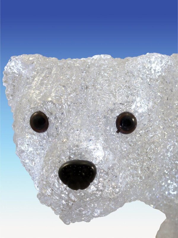 Small Acrylic Led Polar Bear Light Display - 30cm