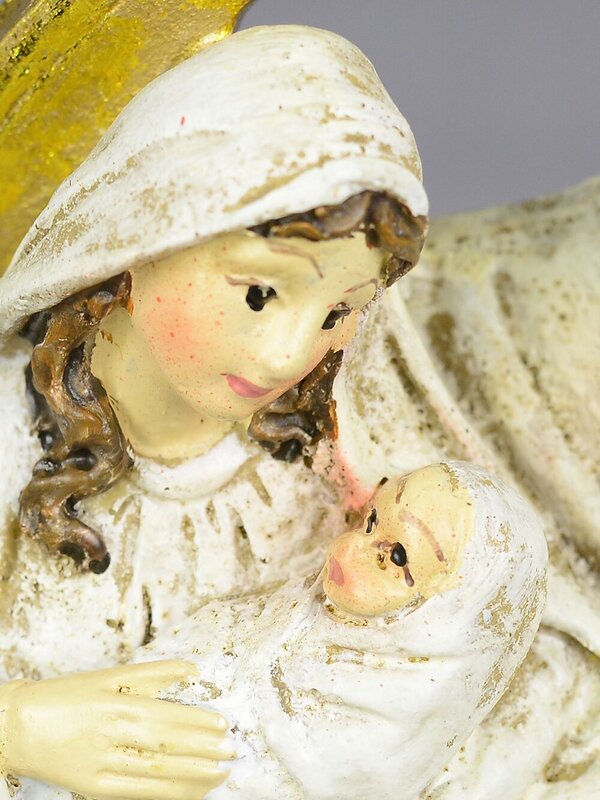 Small Nativity Scene With Mary, Joseph, Baby Jesus & Star - 11cm