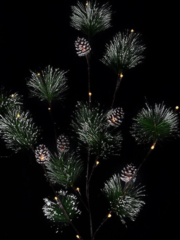Snow Accented & Warm White LED Pine Branches Stakes - 3 x 93cm  — image 2