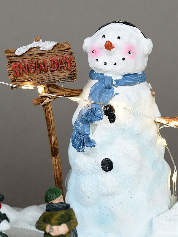 Snow Day! Skating Around A Frozen Pond Christmas Village Scene - 26cm — image 4