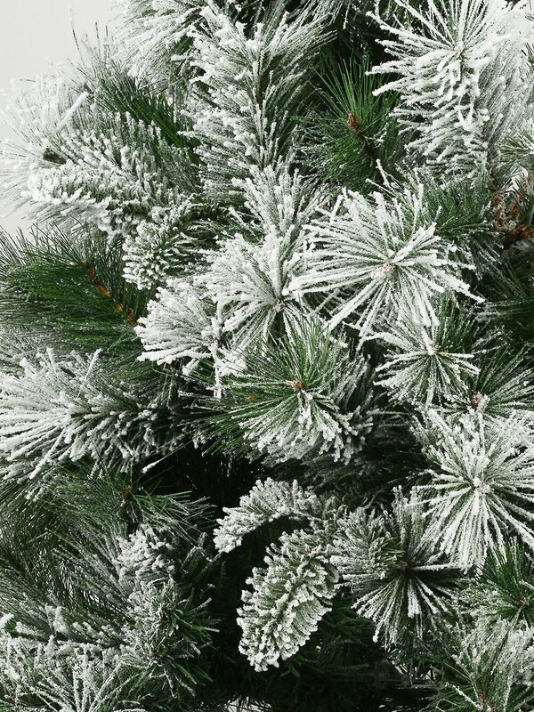 Snow Dusted Hinged Pine Christmas Tree With 626 Tips - 1.8m