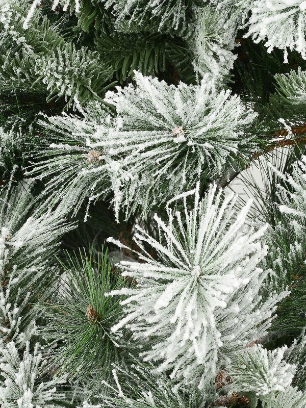 Snow Dusted Hinged Pine Christmas Tree With 946 Tips - 2.1m