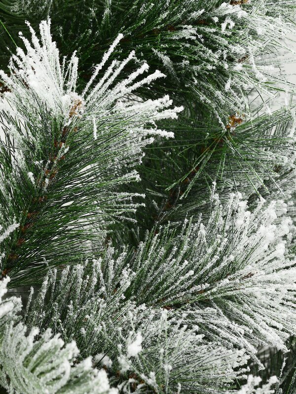 Snow Dusted Hinged Pine Christmas Tree With 946 Tips - 2.1m