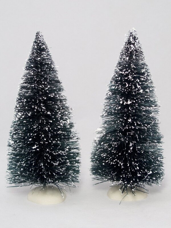 Snow Tipped Green Pine Trees Figurine Set - 9 Pieces — image 4