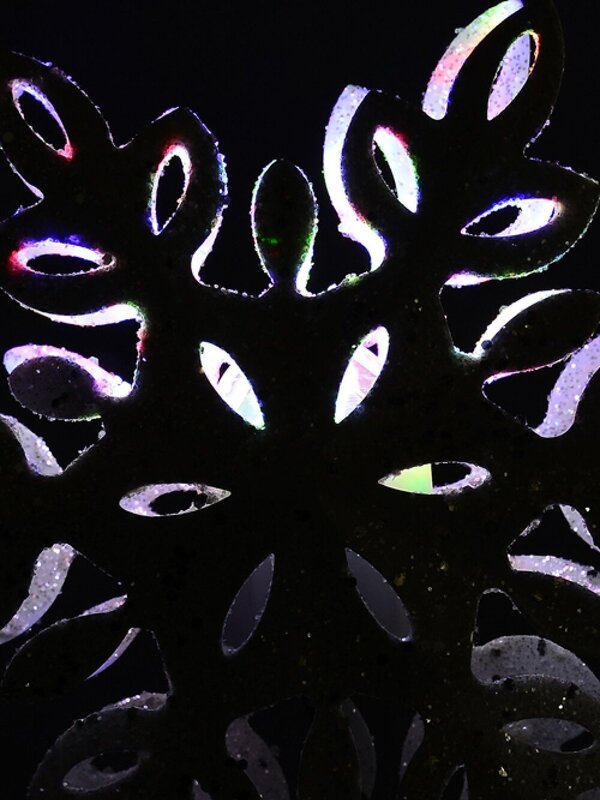 Snowflake Laser Light Effect Illuminated Tree Topper Ornament - 35cm — image 5