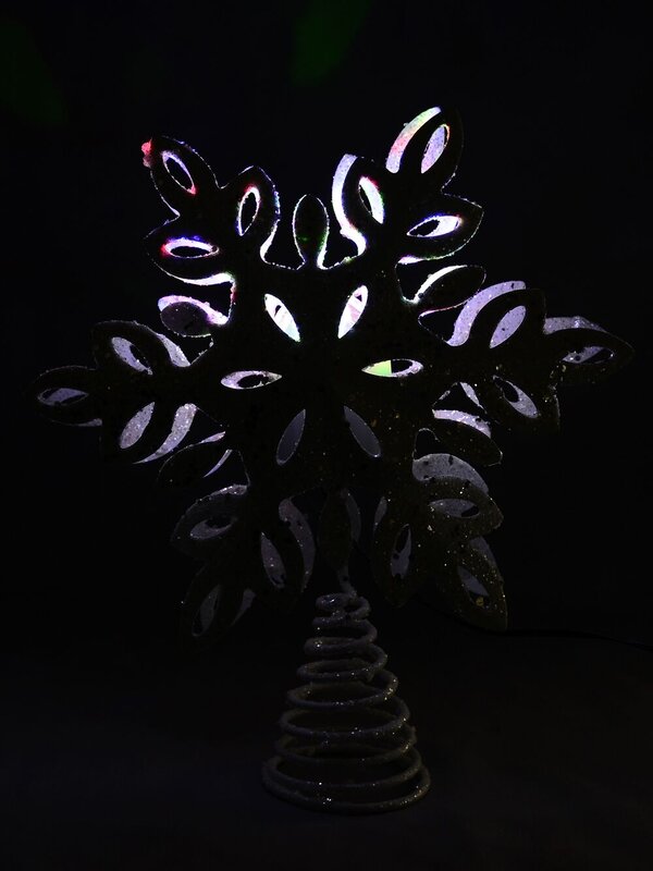 Snowflake Laser Light Effect Illuminated Tree Topper Ornament - 35cm — image 3
