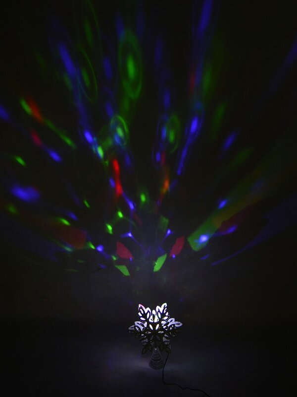 Snowflake Laser Light Effect Illuminated Tree Topper Ornament - 35cm — image 4
