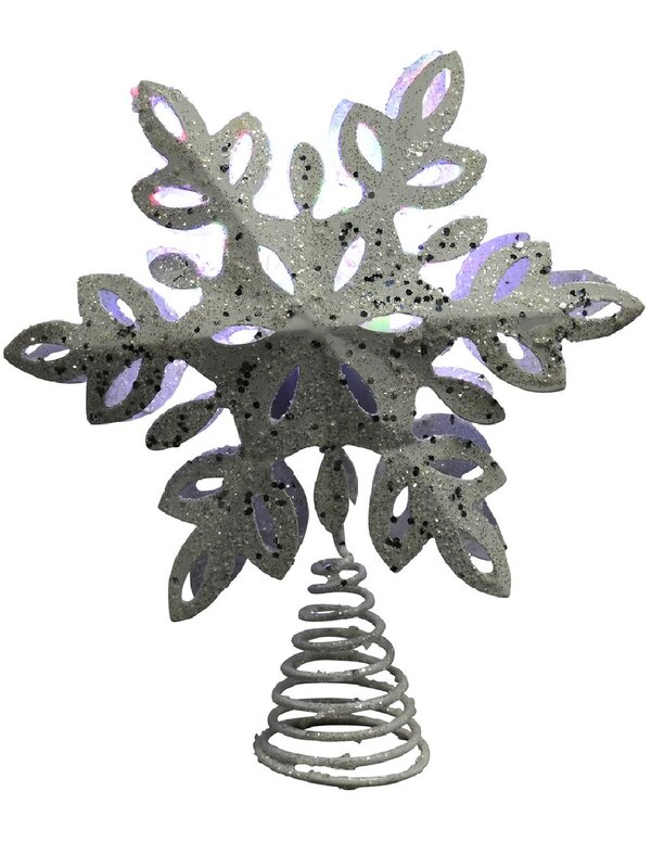 Snowflake Laser Light Effect Illuminated Tree Topper Ornament - 35cm — image 3