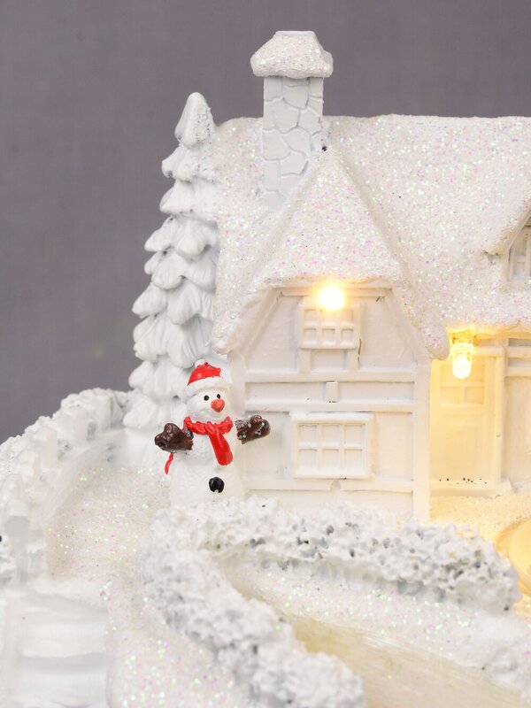 Snowy Winter Home With River Scene With LED Lights & Animated Tree - 13cm — image 4