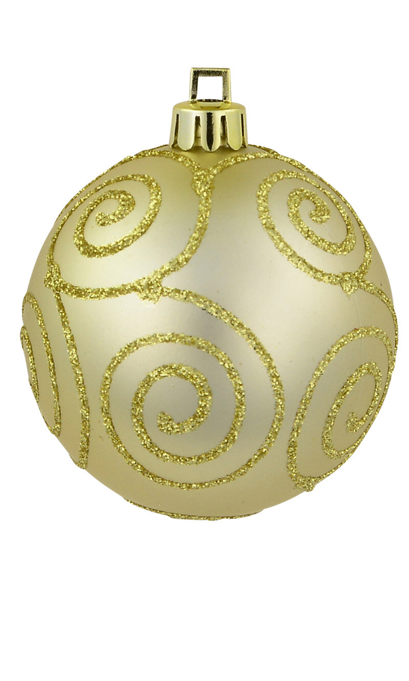 Soft Gold Glitter & Matte Gold With Gold Glitter Swirls - 9 x 60mm