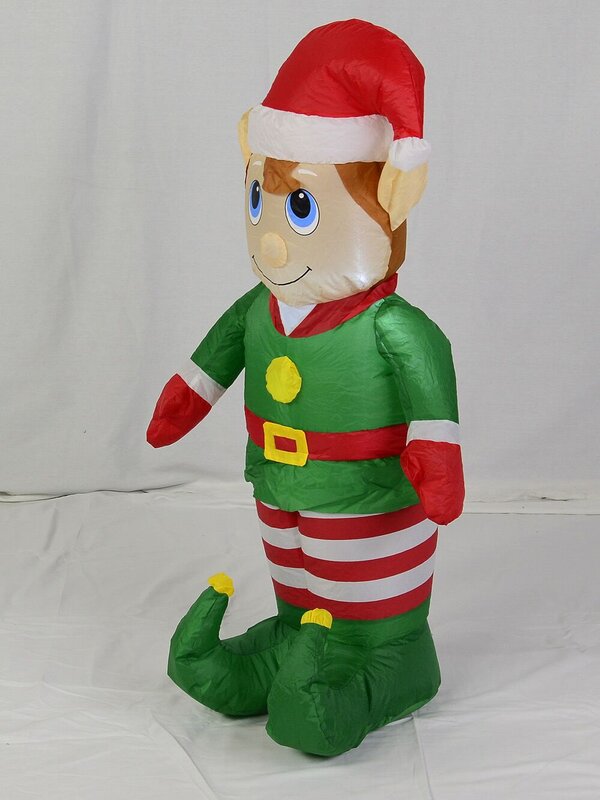 Standing Boy Elf Illuminated Inflatable - 1.2m