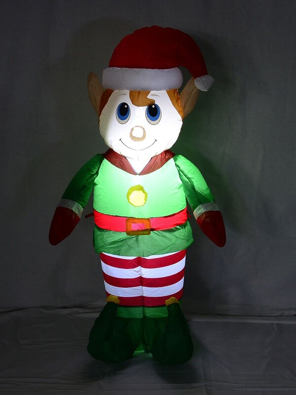Standing Boy Elf Illuminated Inflatable - 1.2m