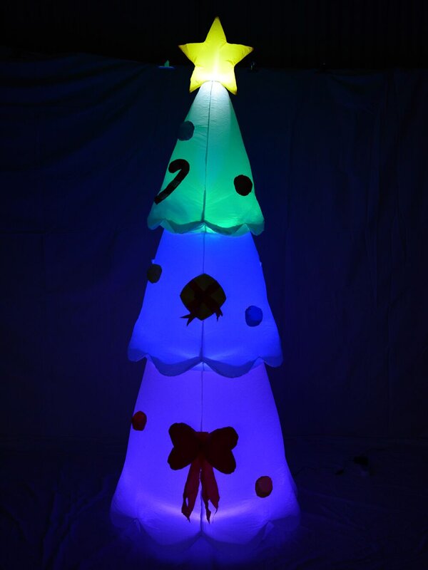 Standing Christmas Tree with Decorations & Multi Coloured Lighting - 2.4m