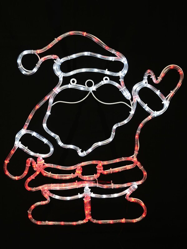 Standing Saluting Santa Rope Light Silhouette - 67cm