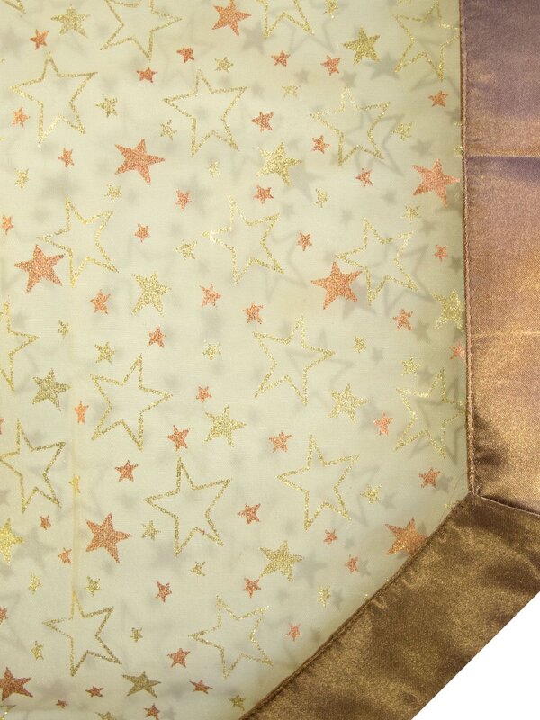 Star Pattern Gold Organza Table Runner - 1.5m