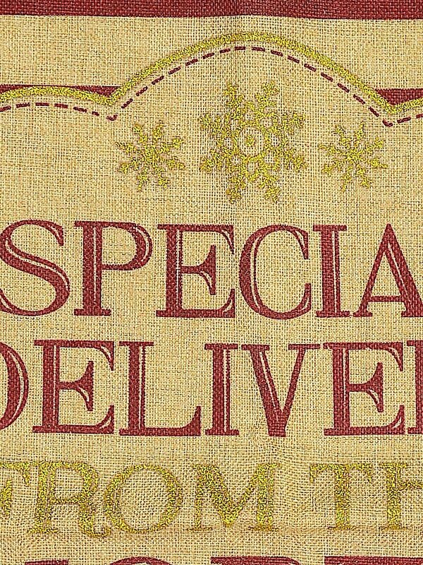 Striped Jute Santa Sack ' Special Delivery From The North Pole ' - 75cm