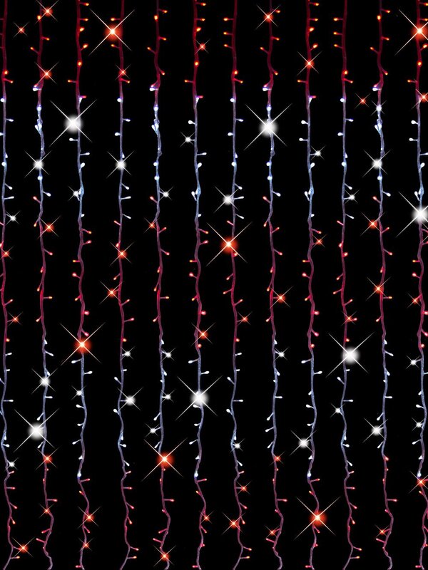 Synchronised Red & White LED Curtain Light Display - 3.2m — image 3