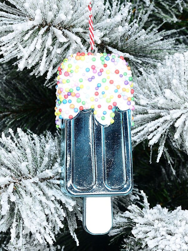 Teal Frosted Popsicle With Sprinkles Whimsical Essential Ornament | 12cm — image 2