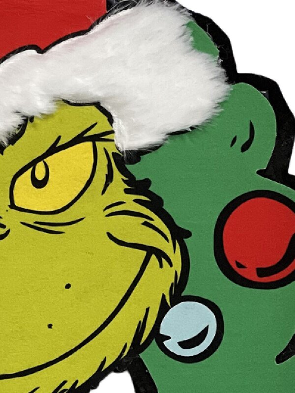 The Grinch With Decorated Christmas Wreath Whimsy Wall Decoration - 23cm — image 3