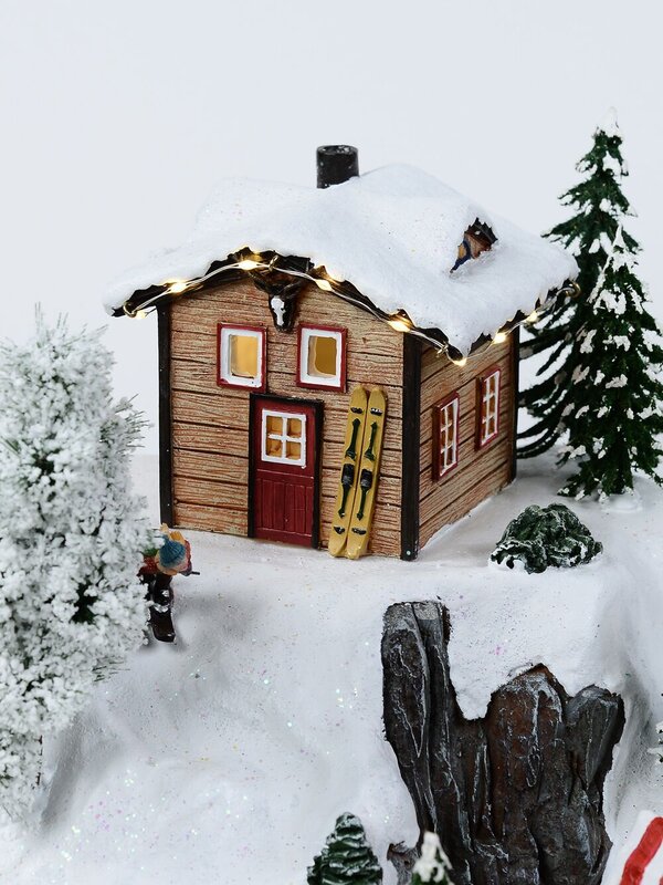 Theme Park Christmas Village Scene With Skiing, Big Drop & Ferris Wheel - 66cm — image 10