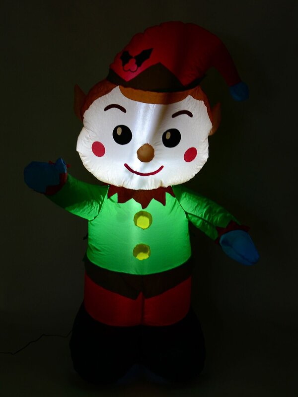 Toy Look Greeting Elf Illuminated Christmas Inflatable Display - 1.2m — image 4