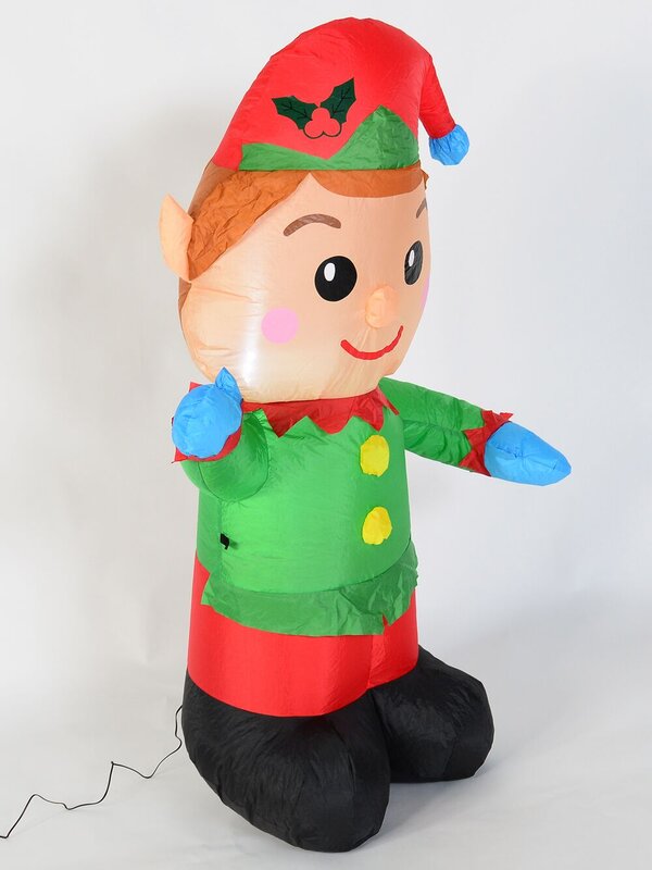 Toy Look Greeting Elf Illuminated Christmas Inflatable Display - 1.2m — image 2
