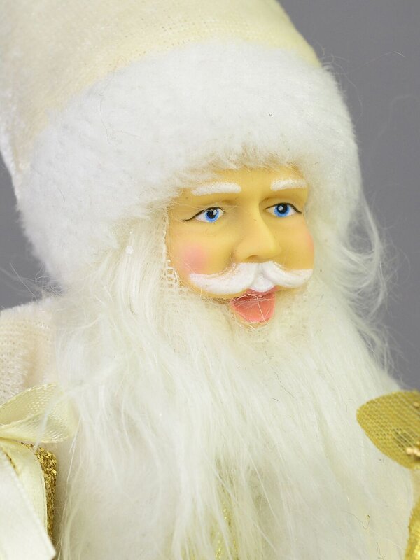 Traditional Father Christmas With Gift & Staff Ornament Or Tree Topper - 26cm