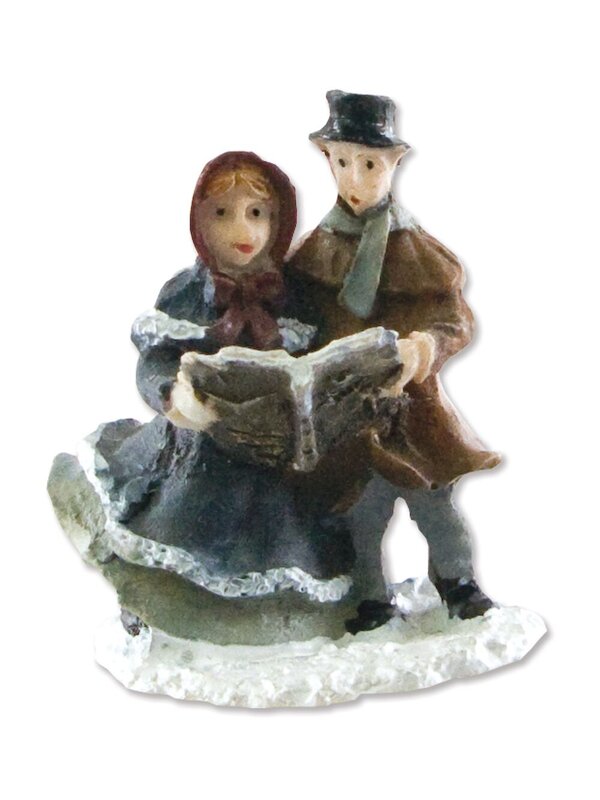 Traditional Polyresin Town Scene With 2 Styles & Figurines - 9 Piece