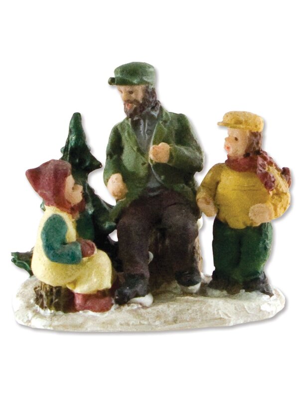 Traditional Resin Figurine Town Scene - 9 Piece