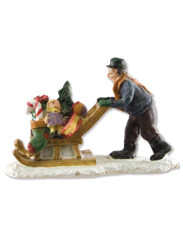 Traditional Resin Figurine Town Scene - 9 Piece