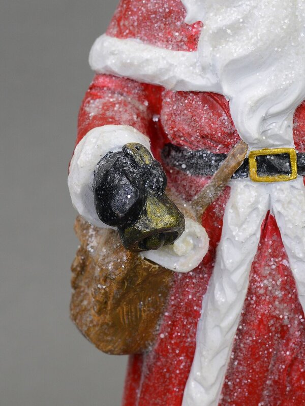 Traditional Santa Christmas Ornament Standing With Bell, Bag & Tree - 30cm — image 3