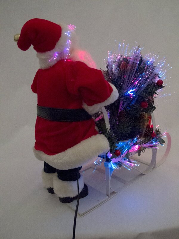Traditional Santa On Sleigh Fibre Optic Musical Animation - 34cm — image 5