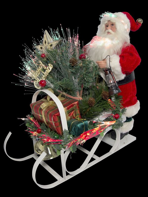 Traditional Santa On Sleigh Fibre Optic Musical Animation - 34cm — image 3