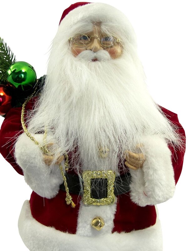 Traditional Suit Standing Decorative Santa With Sack - 46cm — image 5