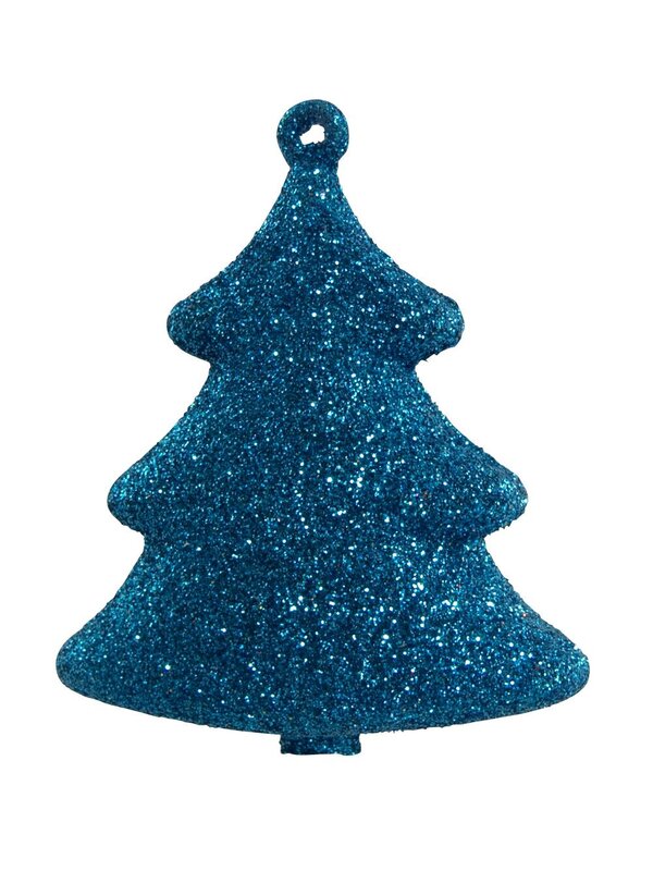 Turquoise & Lime Green 3D Tree Hanging Decorations - 4 x 70mm