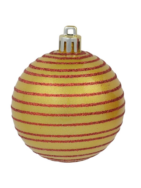 Various Red & Gold Baubles With Plain & Glittered Patterns - 9 x 60mm — image 2