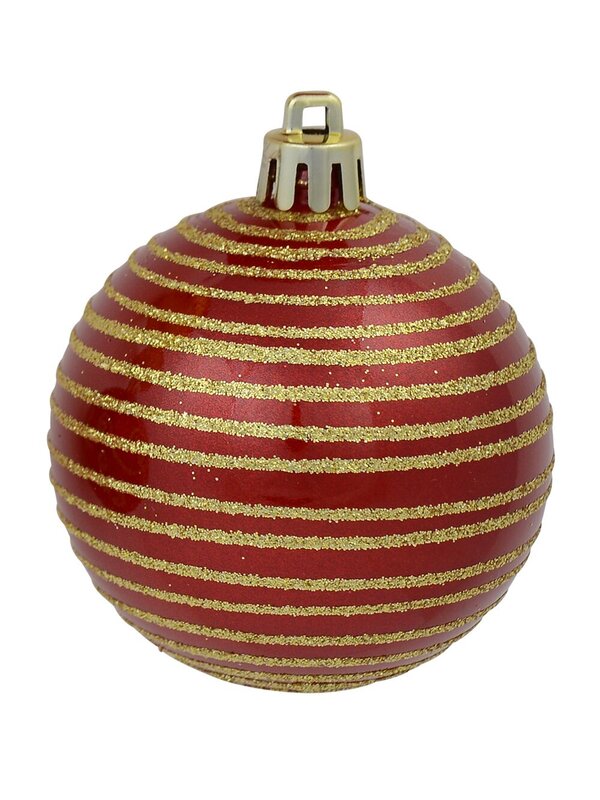 Various Red & Gold Baubles With Plain & Glittered Patterns - 9 x 60mm — image 7