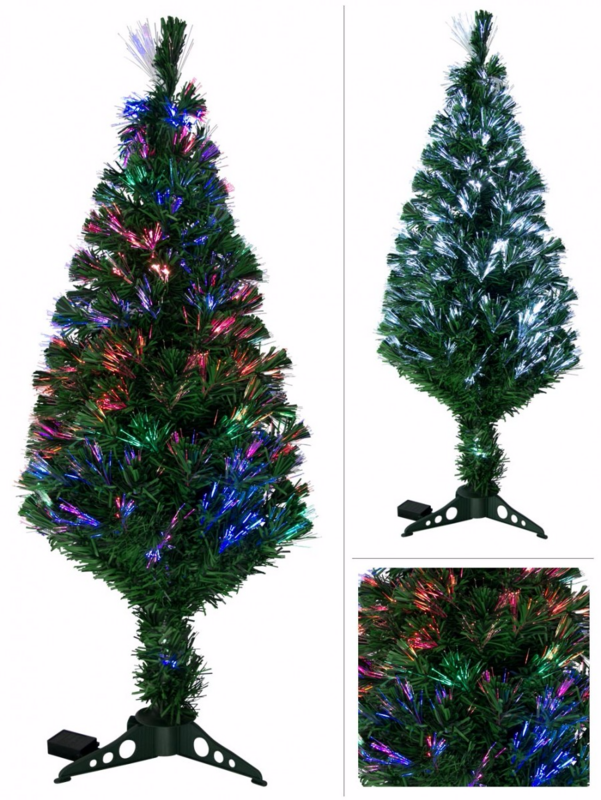 Vibrant LED Multi Colour & Cool White Fibre Optic Tree - 1.2m