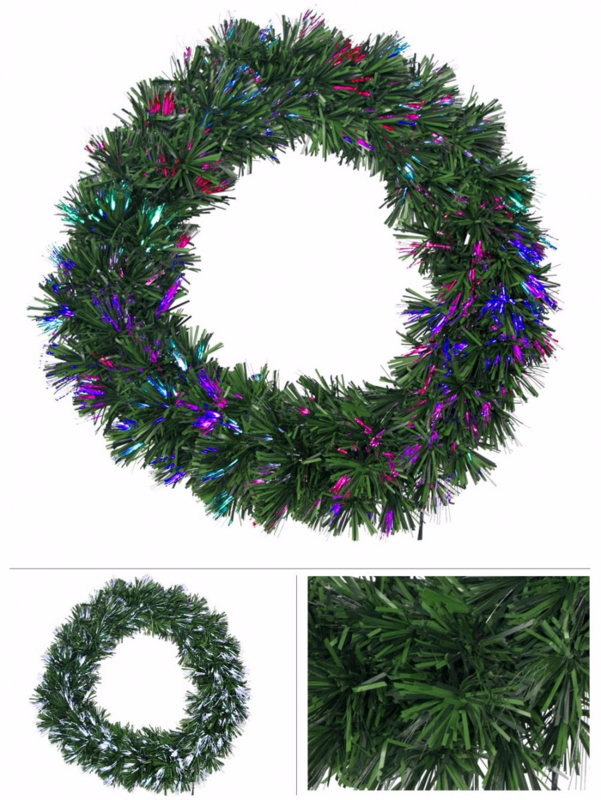 Vibrant LED Multi Colour & Cool White Wreath - 60cm
