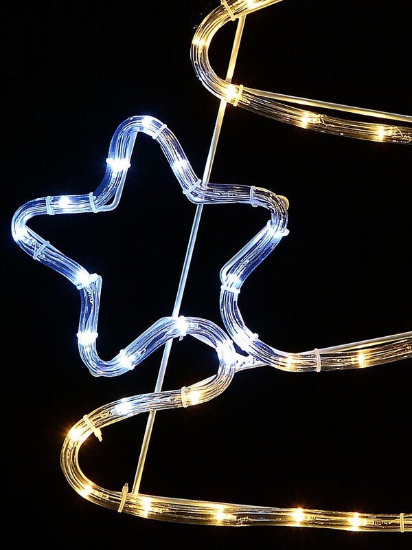 Warm & Cool White LED Christmas Tree With Stars Rope Light Silhouette - 83cm — image 4