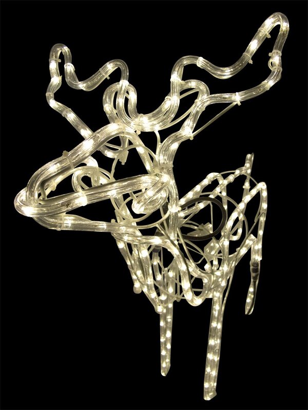 Warm White LED 3D Standing Buck Rope Light Display - 76cm — image 3