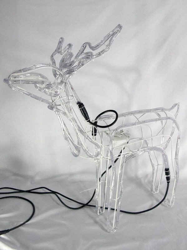 Warm White LED 3D Standing Buck Rope Light Display - 76cm — image 5