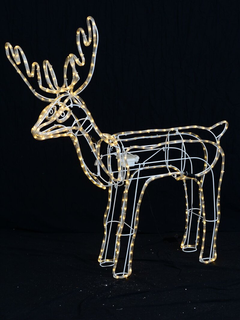 Warm White LED Large Standing Reindeer Bull 3D Rope Light Silhouette - 1.1m — image 2