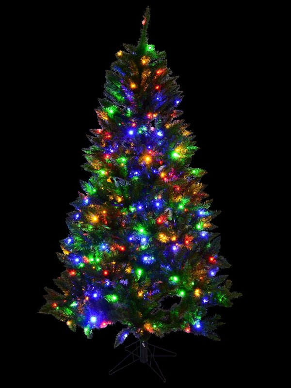 Warm White & Multi Colour Pre-Lit Christmas Tree With 728 Tips - 1.9m — image 2