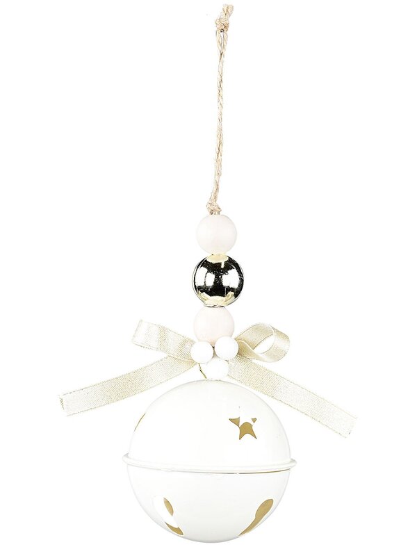 White Gloss Whimsical Essential Tinkling Jingle Bell Bauble | 65mm — image 3