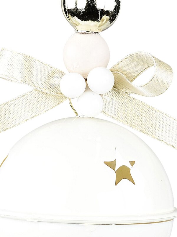 White Gloss Whimsical Essential Tinkling Jingle Bell Bauble | 65mm — image 4