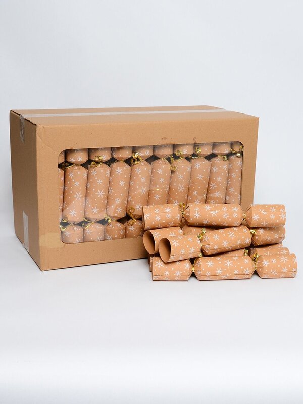 White Heavy Snowfall On Caramel Christmas Cracker Bon Bons - 50 x 30cm — image 2